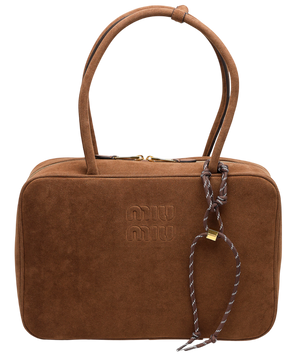 Сумка Miu Miu Beau Top-Handle Bag in Cocoa Brown Suede 466 фото
