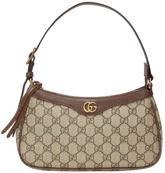 Сумка Gucci Ophidia Small Shoulder Bag in Beige and Dark Brown GG Supreme Canvas with Gold Hardware 11010 фото