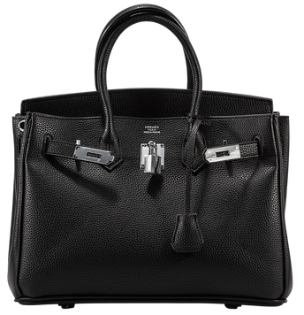 Сумка Hermes Birkin 30 in Black Leather with Silver Hardware 0448 фото