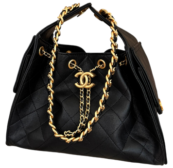 Сумка Chanel 25 Small Handbag in Black Grained Calfskin & Gold-Tone Metal 164 фото
