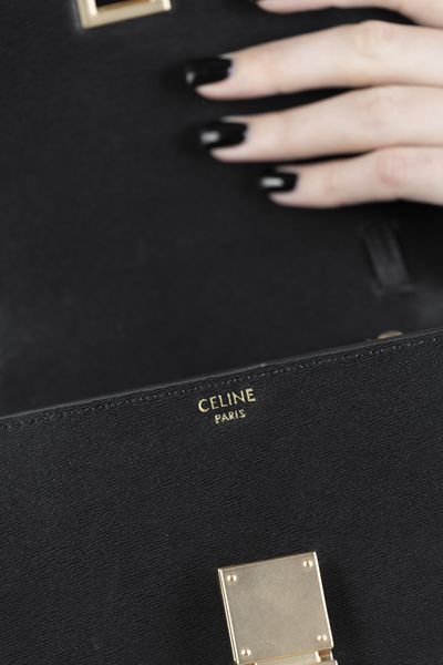 Сумка Celine Medium Classic Bag in Box Calfskin Black/Gold Hardware 0339 фото