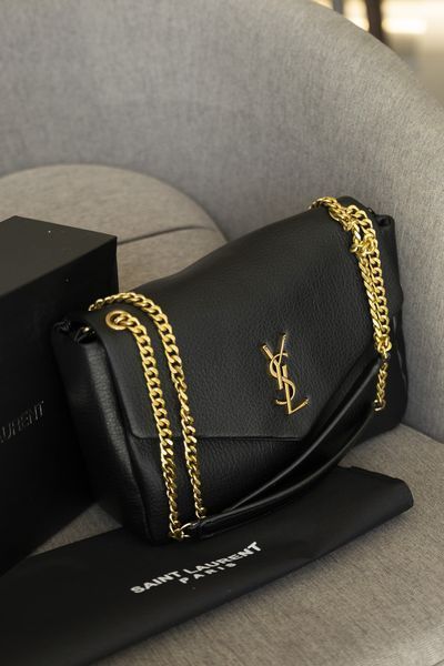 Сумка Saint Laurent Calypso Large Leather Shoulder Bag Black 0551 фото