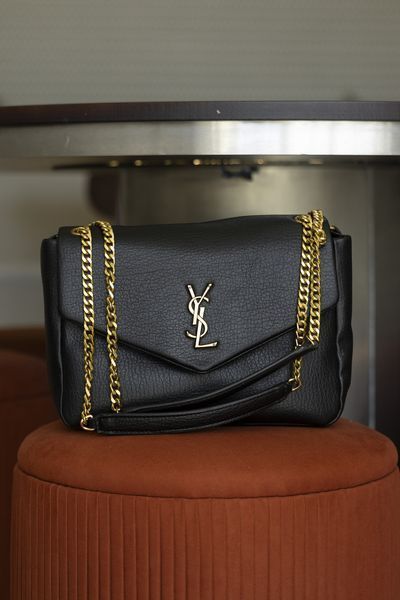 Сумка Saint Laurent Calypso Large Leather Shoulder Bag Black 0551 фото