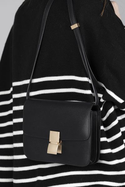 Сумка Celine Medium Classic Bag in Box Calfskin Black/Gold Hardware 0339 фото