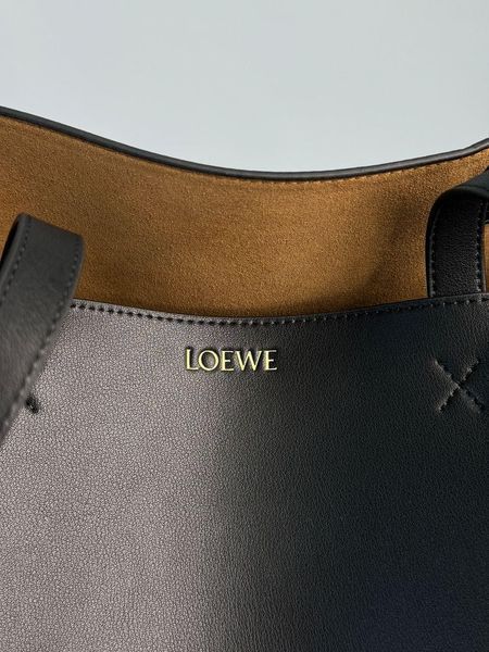 Cумка Loewe Medium Puzzle Fold Tote Bag in Shiny Calfskin Black 99363 фото