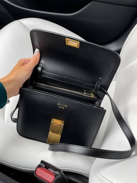 Сумка Celine Medium Classic Bag in Box Calfskin Black/Gold Hardware 0339 фото