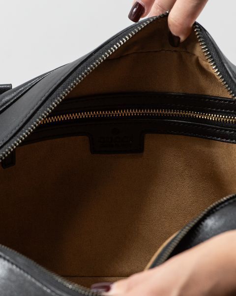 Cумка Gucci GG Marmont Medium Shoulder Bag in Black Leather 0380 фото