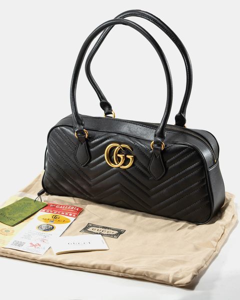 Cумка Gucci GG Marmont Medium Shoulder Bag in Black Leather 0380 фото