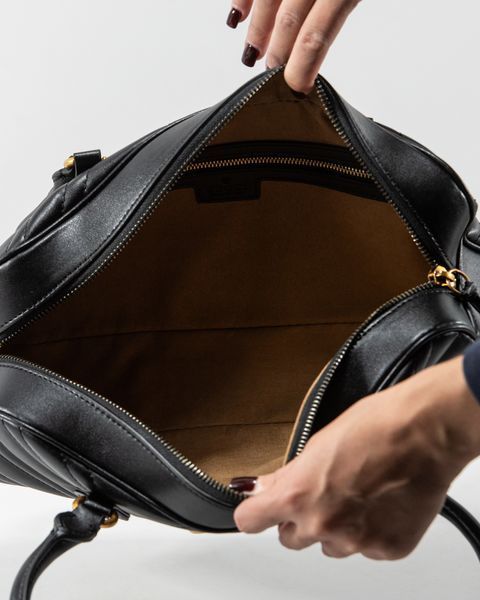 Cумка Gucci GG Marmont Medium Shoulder Bag in Black Leather 0380 фото