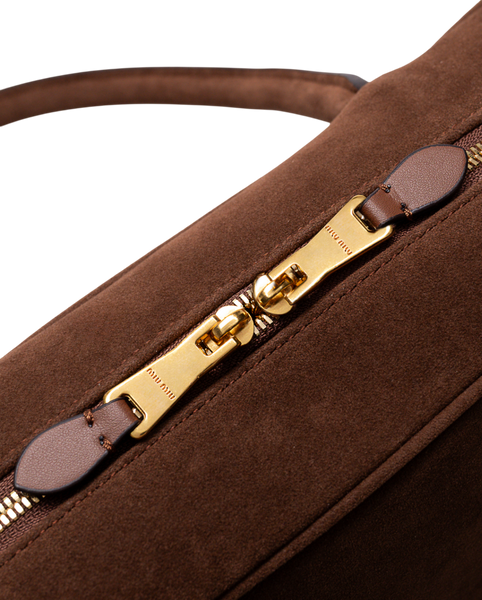 Сумка Miu Miu Beau Top-Handle Bag in Cocoa Brown Suede 466 фото