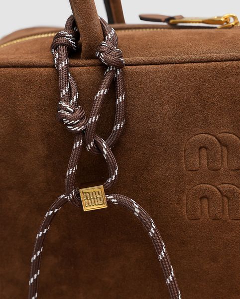 Сумка Miu Miu Beau Top-Handle Bag in Cocoa Brown Suede 466 фото