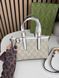 Сумка Gucci GG Emblem Mini Bag in Beige and White Monogram Coated Canvas 0445 фото 3