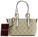 Сумка Gucci GG Emblem Mini Bag in Beige and White Monogram Coated Canvas 0445 фото 1