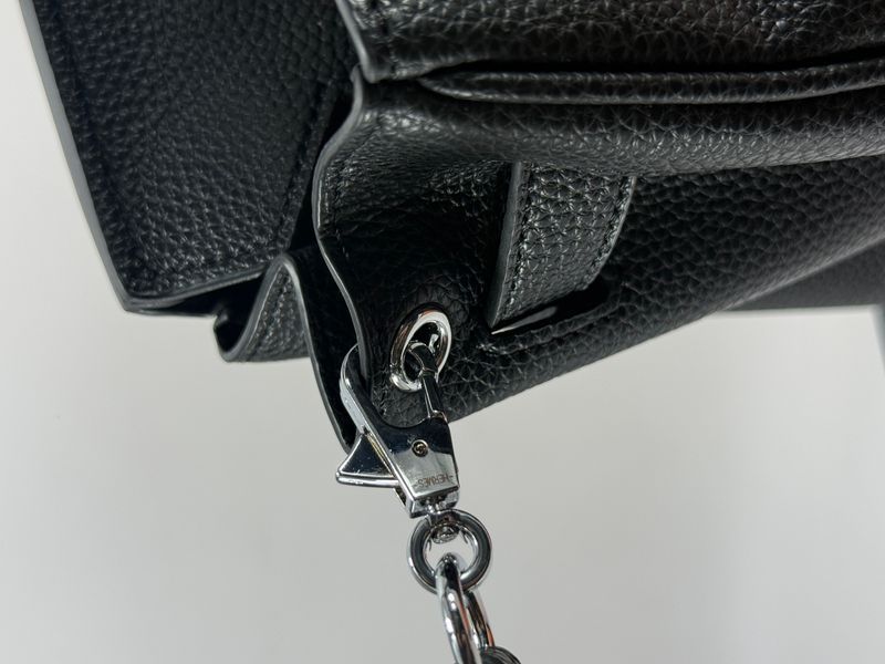 Сумка Hermes Birkin 30 in Black Leather with Silver Hardware 0448 фото