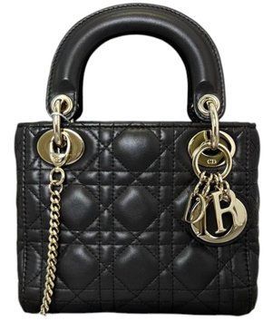 Сумка Christian Dior Mini Lady Dior Bag in Black Cannage Lambskin 0364 фото