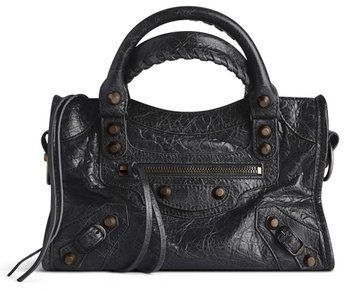 Сумка Balenciaga Le City Bag Mini in Black Arena Lambskin/Brass Hardware 18024 фото