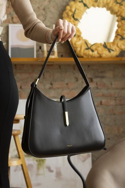 Cумка DeMellier The Large Tokyo Shoulder Bag in Smooth Leather Black 0515 фото