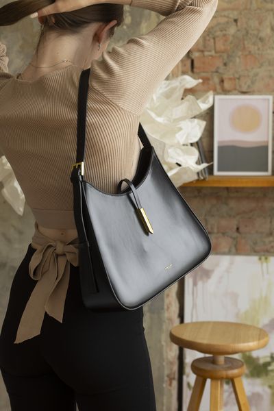 Cумка DeMellier The Large Tokyo Shoulder Bag in Smooth Leather Black 0515 фото
