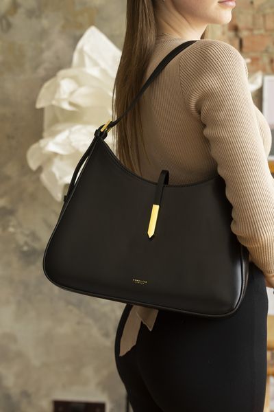 Cумка DeMellier The Large Tokyo Shoulder Bag in Smooth Leather Black 0515 фото