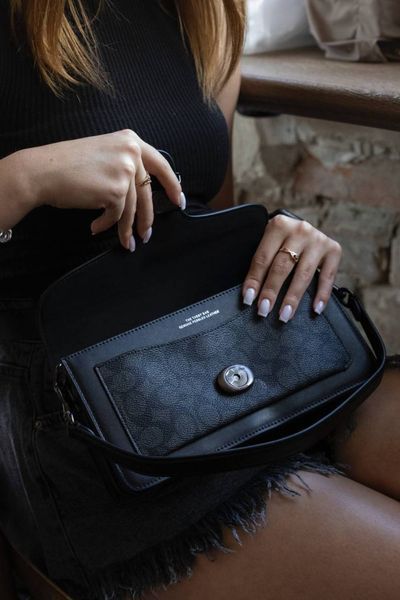Сумка Coach Tabby Shoulder Bag 26 in Signature Canvas Black 0302 фото