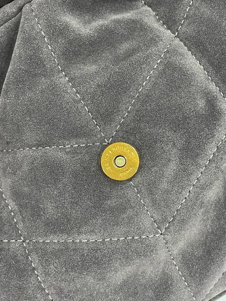 Cумка Saint Laurent Lou Puffer Bag in Quilted Suede Grey 250991 фото