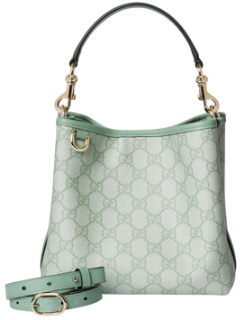 Сумка Gucci GG Emblem Small Bucket Bag in Sage Green Canvas 05028 фото