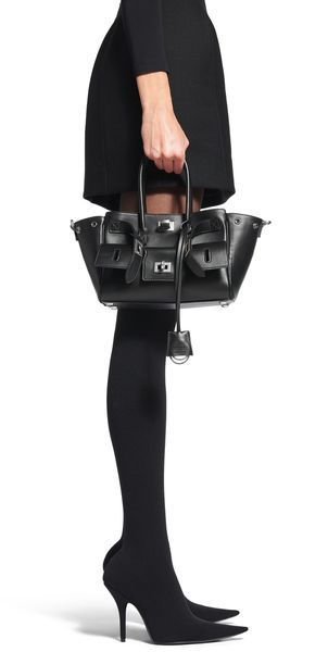 Сумка Balenciaga Bel Air Carry All Bag Mini in Black Smooth Calfskin/Aged-Silver Hardware 18021 фото