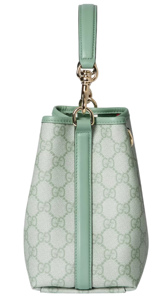 Сумка Gucci GG Emblem Small Bucket Bag in Sage Green Canvas 05028 фото