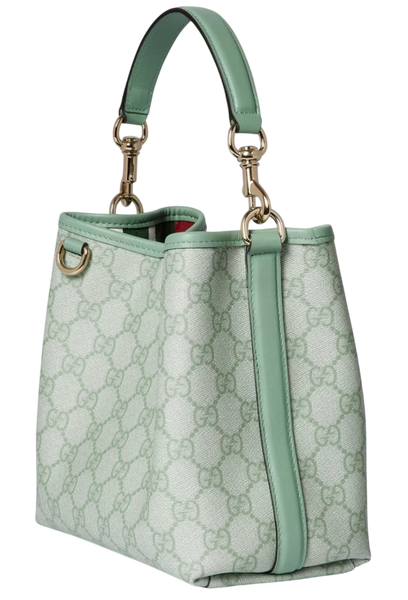 Сумка Gucci GG Emblem Small Bucket Bag in Sage Green Canvas 05028 фото