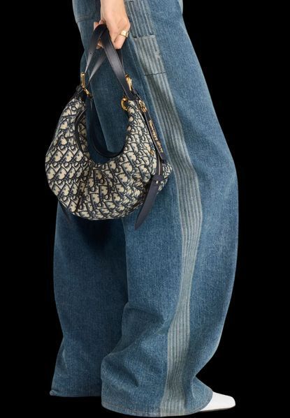 Сумка Dior Medium D-Journey Bag in Blue Dior Oblique Jacquard/Gold Hardware 12289 фото