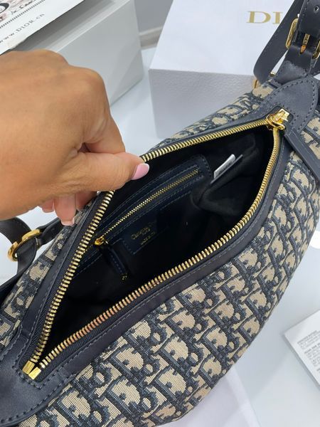 Сумка Dior Medium D-Journey Bag in Blue Dior Oblique Jacquard/Gold Hardware 12289 фото