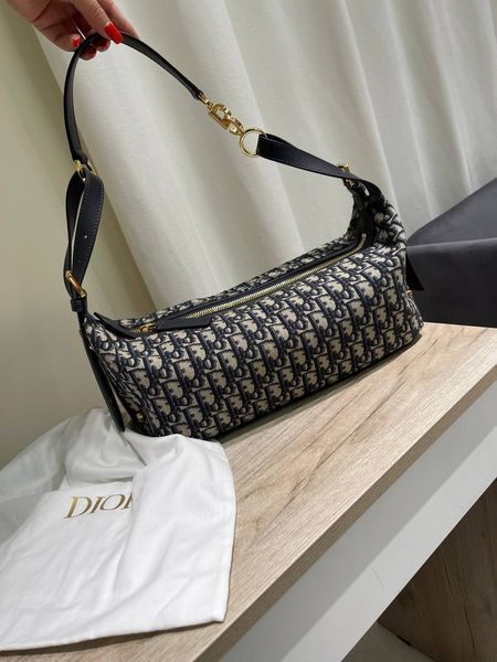 Сумка Dior Medium D-Journey Bag in Blue Dior Oblique Jacquard/Gold Hardware 12289 фото