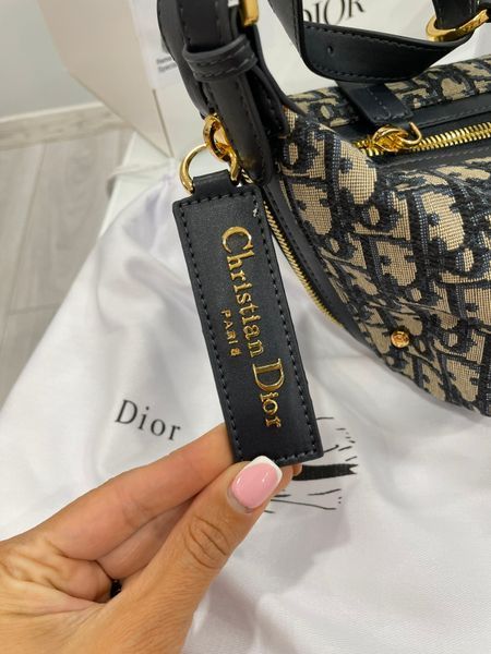 Сумка Dior Medium D-Journey Bag in Blue Dior Oblique Jacquard/Gold Hardware 12289 фото