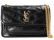 Сумка Saint Laurent Niki Baby Shoulder Bag in Black Quilted Crinkled Glossed Leather/Gold-Tone Hardware 627 фото 1
