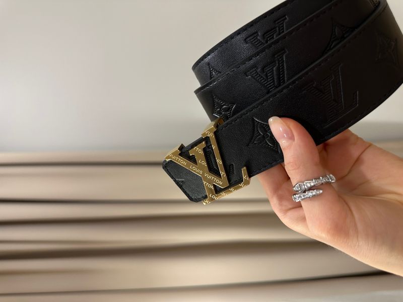 Ремінь Louis Vuitton Shadow 40 Belt Black/Gold 66172 фото