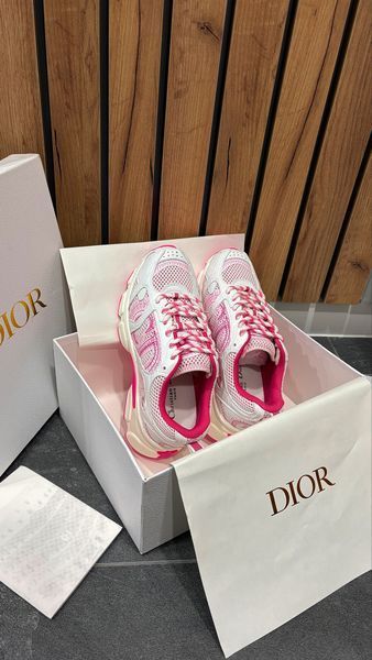 Жіночі кросівки Dior Chrono Sneaker White/Fuchsia 38 1104 фото