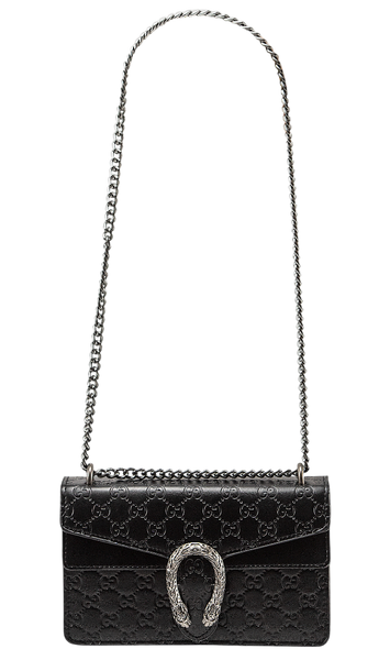 Сумка Gucci Dionysus Small Shoulder Bag in Black Textured Leather 0048 фото
