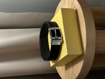 Ремінь Burberry Reversible Leather Belt Black/Silver 66170 фото