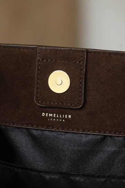 Сумка DeMellier The Midi New York Tote Bag in Mocha Suede & Mocha Smooth/Gold Hardware 0500 фото