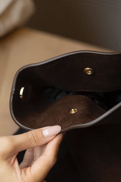 Сумка DeMellier The Midi New York Tote Bag in Mocha Suede & Mocha Smooth/Gold Hardware 0500 фото