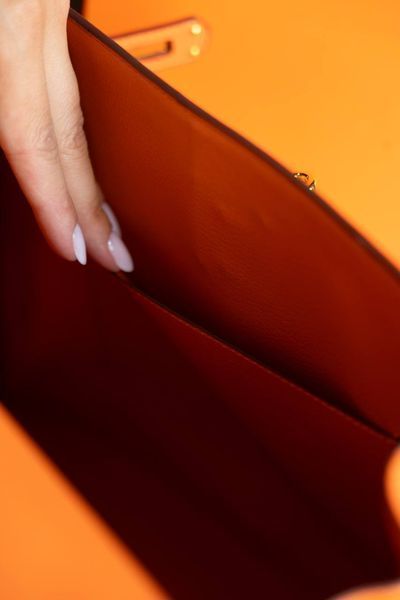 Сумка Hermes Kelly Sellier 28 in Orange Epsom/Gold Hardware 0537 фото