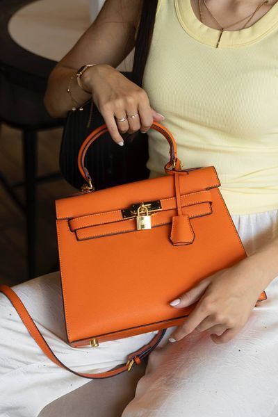 Сумка Hermes Kelly Sellier 28 in Orange Epsom/Gold Hardware 0537 фото