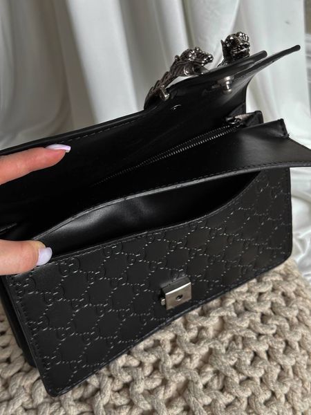 Сумка Gucci Dionysus Small Shoulder Bag in Black Textured Leather 0048 фото