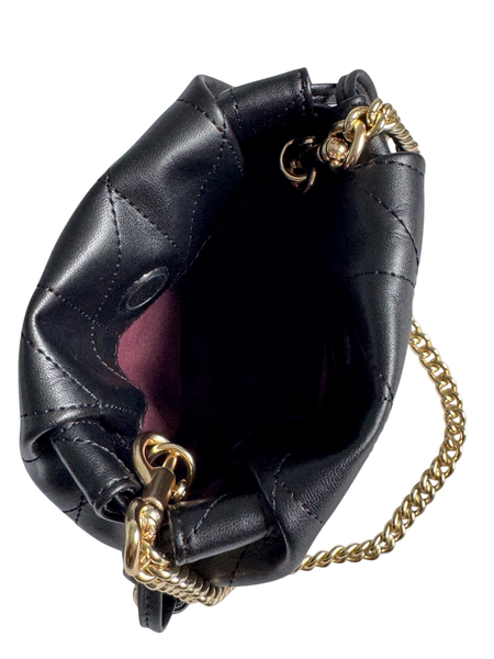 Сумка Coach Faye Mini Drawstring Bag with Quilting Black/Gold 012298 фото