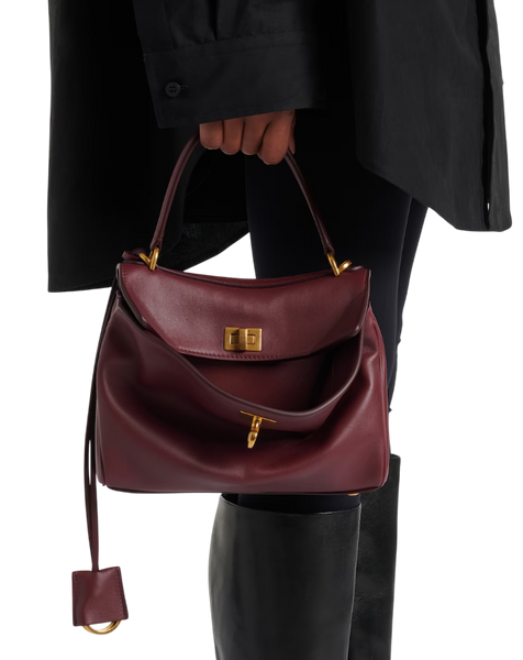 Сумка Balenciaga Rodeo Small Handbag in Burgundy Smooth Calfskin/Gold Hardware 593 фото