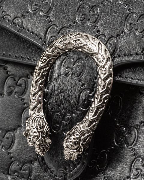 Сумка Gucci Dionysus Small Shoulder Bag in Black Textured Leather 0048 фото