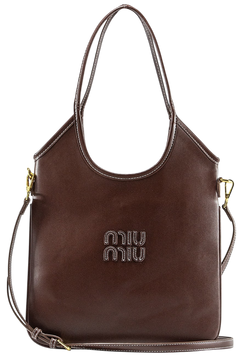 Сумка Miu Miu Ivy Medium Tote Bag in Briarwood Leather 0099 фото
