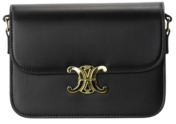 Сумка Celine Classique Triomphe Teen Crossbody Bag in Black Calfskin/Gold Hardware 0323 фото