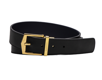 Ремінь Burberry Reversible Leather Belt Black/Gold 66170 фото