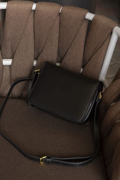 Сумка Celine Classique Triomphe Teen Crossbody Bag in Black Calfskin/Gold Hardware 0323 фото